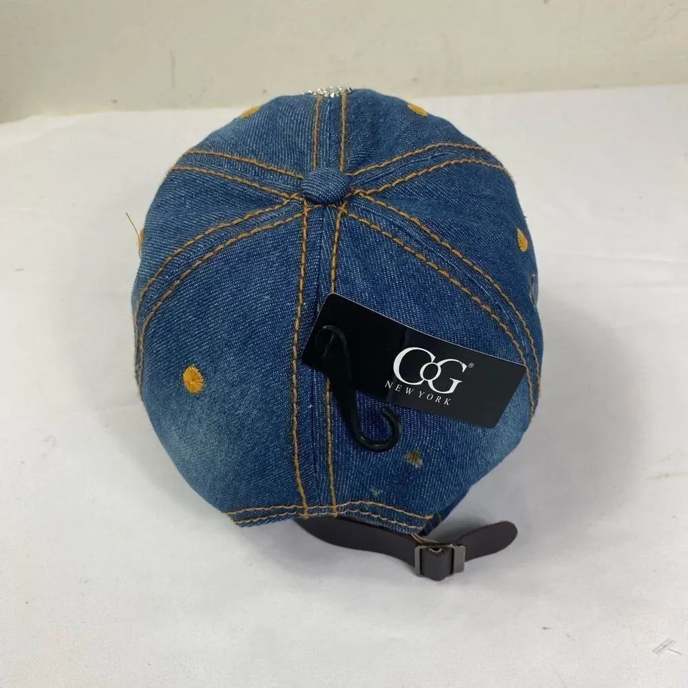 Denim Rhinestone Crown Cap - Picture 8 of 10